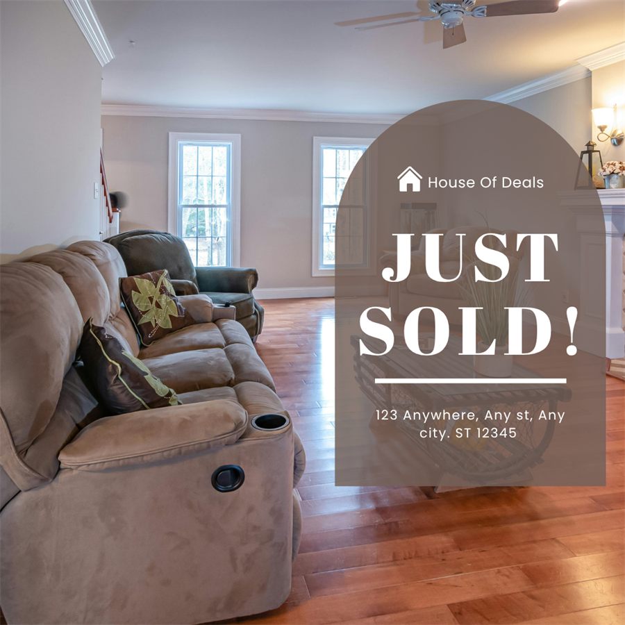 Just sold real-estate social media post